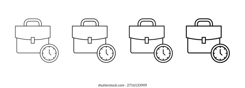 Vector De Iconos De Trabajo Instantáneo Establecido En Diferentes Estilos De Línea De Trazo