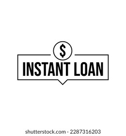 Instant loan finance debt business icon label sign design vector