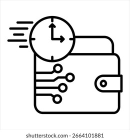 Ilustración vectorial de icono de esquema de préstamo instantáneo