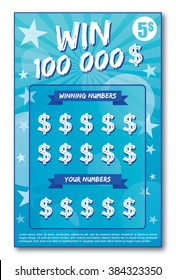 Instant Lottery Ticket Scratch Off Vector Illustration No Shadow On The Vector And Lorem Ipsum Is Use As Tempory Text