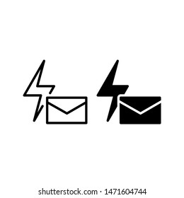 Instant mail icon. with outline and glyph style