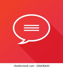Instant message chat icon. Flat design style with long shadow