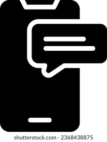 instant message glyph icon illustration vector