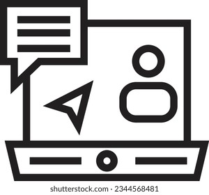 Icono de contorno instantáneo de mensaje