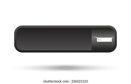 instant messages online black button for a site, vector