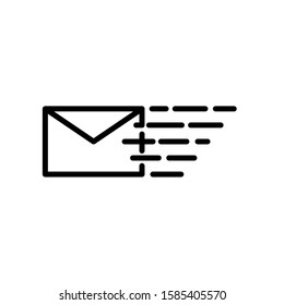 instant messaging, drawing letters with icon lines mark fast moving effect lines - vector