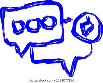 instant messaging icon in Doodle style