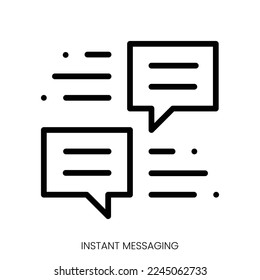 instant messaging icon. Line Art Style Design Isolated On White Background