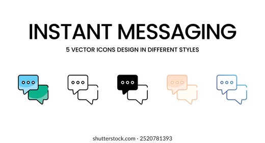 Iconos de mensajería instantánea configurados listos para usar Icono de Vector Ilustración de stock