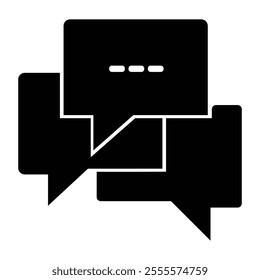 Instant messaging icons Speech bubbles, conversation symbol, messaging icon, minimalist design, communication concept, overlapping chat bubbles, social media icon, dialogue representation.