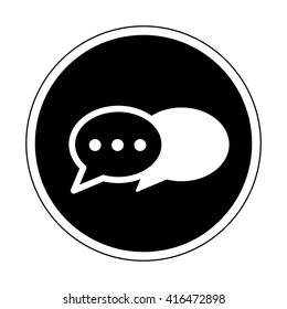 Instant messenger icon black and white