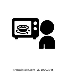 Instant Microwave Meal Icon Isolated On White Background