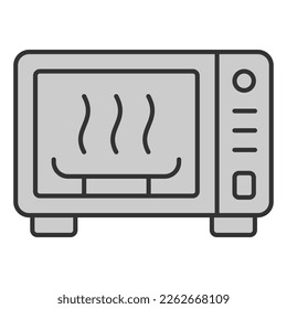 Instant microwave and reheat  - icon, illustration on white background, grey style