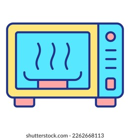 Instant microwave and reheat  - icon, illustration on white background, color style