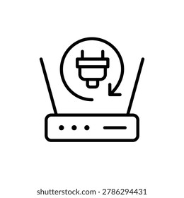 Instant network restoration, rapid broadband provisioning, seamless router reactivation. Pixel perfect, editable stroke vector icon