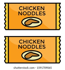 Instant noddles isolated on white background. vector illustration