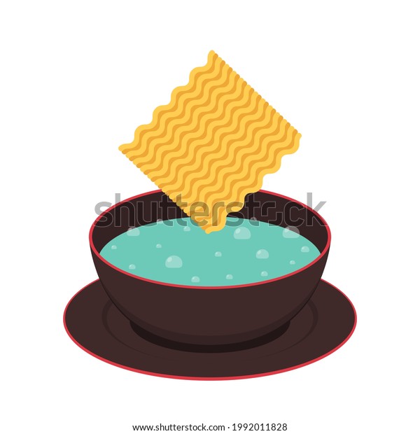 Instant Noodle Bowl Cartoon Vector Stock Vector (Royalty Free