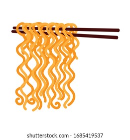 instant noodle in the bowl on the white background