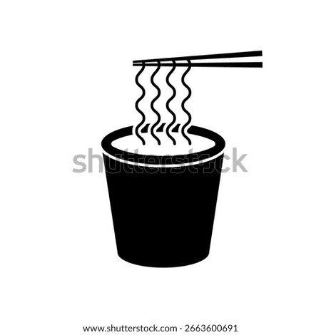 Instant Noodle Cup Icon Isolated on White Background. Asian Food. Vector Illustration