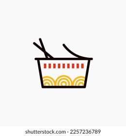 Instant noodle cup logo. instant ramen noodles icon