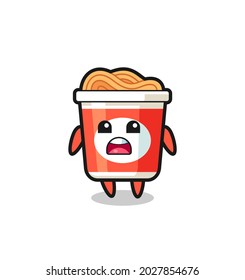 instant noodle illustration with apologizing expression, saying I am sorry , cute style design for t shirt, sticker, logo element
