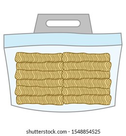 instant noodle in packaging , vector illustration