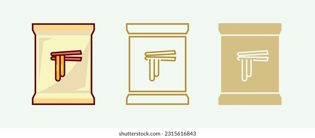 Instant noodle packaging. Vector illustration.