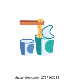 Icono de Vector de fideos instantáneos. Estilo plano del icono de la aventura. uso perfecto para el logotipo, la presentación, el Sitio web, y más. estilo moderno del color del diseño del icono