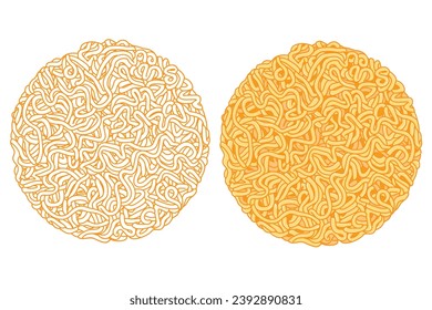 cubo de fideos instantáneos aislado en fondo blanco