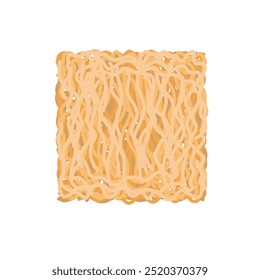 instant noodles cube isolated on white background, illustration ramen cubes or noodle for clip art