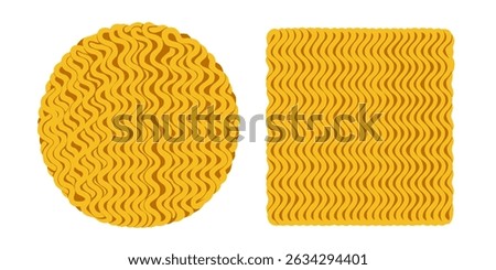 instant noodles cube isolated on white background, illustration ramen cubes or noodle for clip art, instant noodle rectangular block for fast food,	
