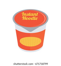 instant noodles in cup packaging. vector illustration