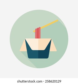 instant noodles flat icon with long shadow,eps10