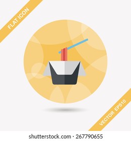 instant noodles flat icon with long shadow,eps10