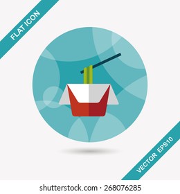 instant noodles flat icon with long shadow,eps10
