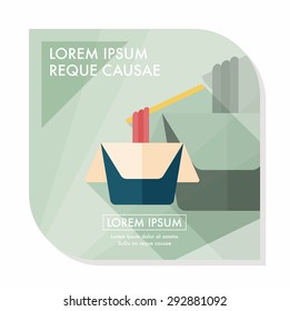 instant noodles flat icon with long shadow,eps10
