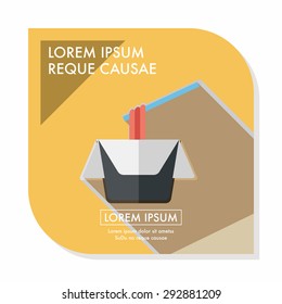 instant noodles flat icon with long shadow,eps10