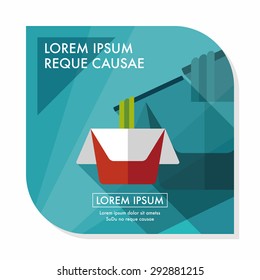 instant noodles flat icon with long shadow,eps10