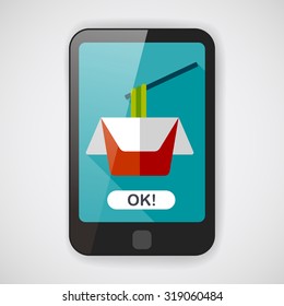 instant noodles flat icon with long shadow,eps10
