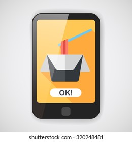 instant noodles flat icon with long shadow,eps10