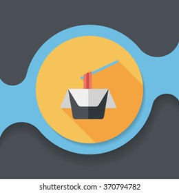 instant noodles flat icon with long shadow,eps10