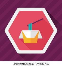 instant noodles flat icon with long shadow,eps10