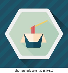 instant noodles flat icon with long shadow,eps10