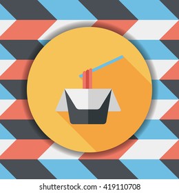 instant noodles flat icon with long shadow,eps10