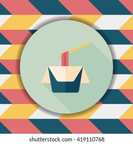 instant noodles flat icon with long shadow,eps10