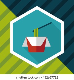 instant noodles flat icon with long shadow,eps10