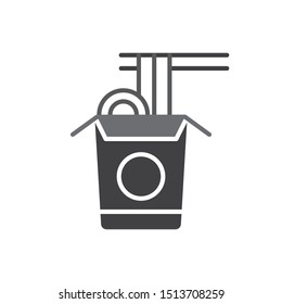 Instant noodles icon. flat simple pictogram. Noodles box vector illustration