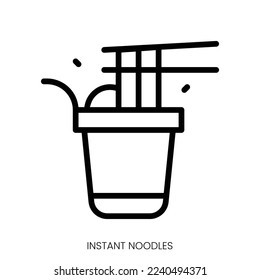 instant noodles icon. Line Art Style Design Isolated On White Background