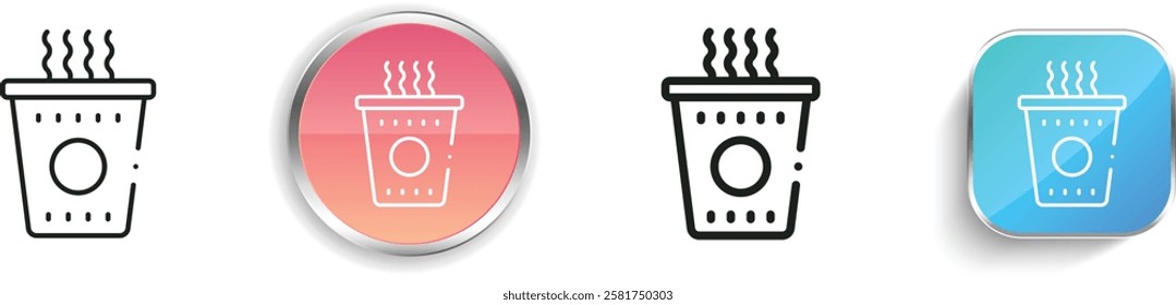 instant noodles icon. Thin Linear, Regular and Button Style Design Isolated On White Background