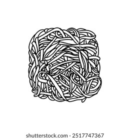 instant noodles, illustration on a white background, top view
